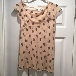 Cabi Tan Floral Print Top Size M
